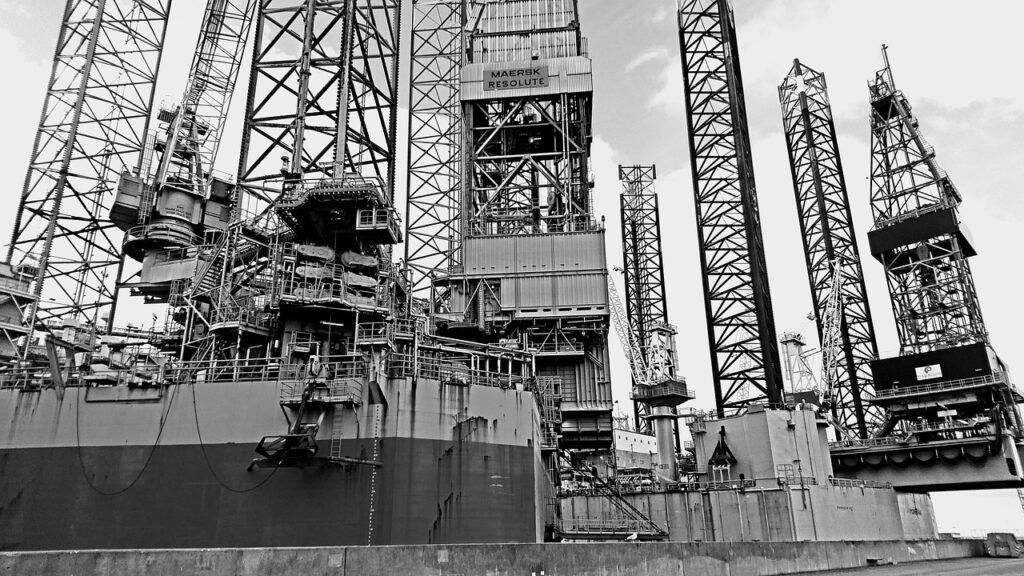drilling rig, harbor, esbjerg, offshore, oil, denmark, the oil industry, black-and-white, drilling rig, drilling rig, offshore, offshore, offshore, offshore, offshore